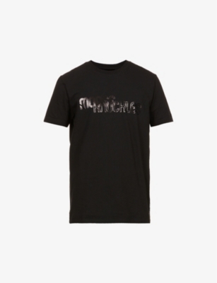 Moose Knuckles Seal Logo-print Organic-cotton T-shirt In Black | ModeSens