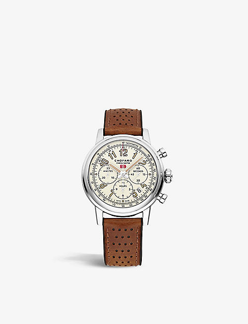 CHOPARD: 168589-3033 Mille Miglia stainless-steel and leather automatic watch