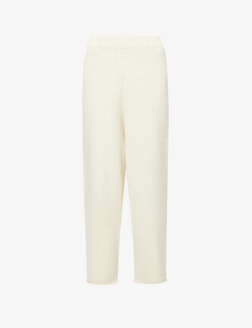 LAUREN MANOOGIAN: Relaxed-fit tapered-leg high-rise knitted trousers