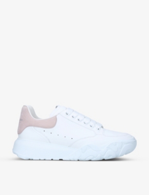 Alexander Mcqueen Women's White/oth Women's Oversized Court Leather Low-top Trainers