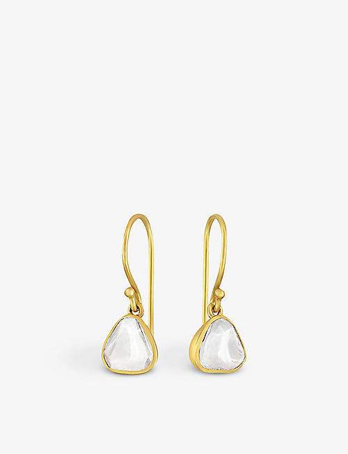 LA MAISON COUTURE: Sophie Theakston Polki 18ct yellow gold and diamond earrings