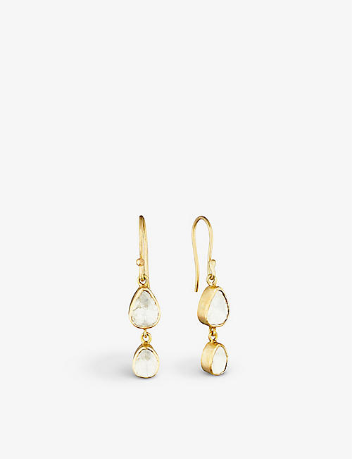 LA MAISON COUTURE: Sophie Theakston Double Polki 18ct yellow gold and diamond earrings