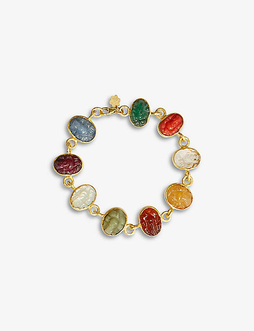 LA MAISON COUTURE: Sophie Theakston Ganesh 18ct yellow-gold and gemstone garland bracelet