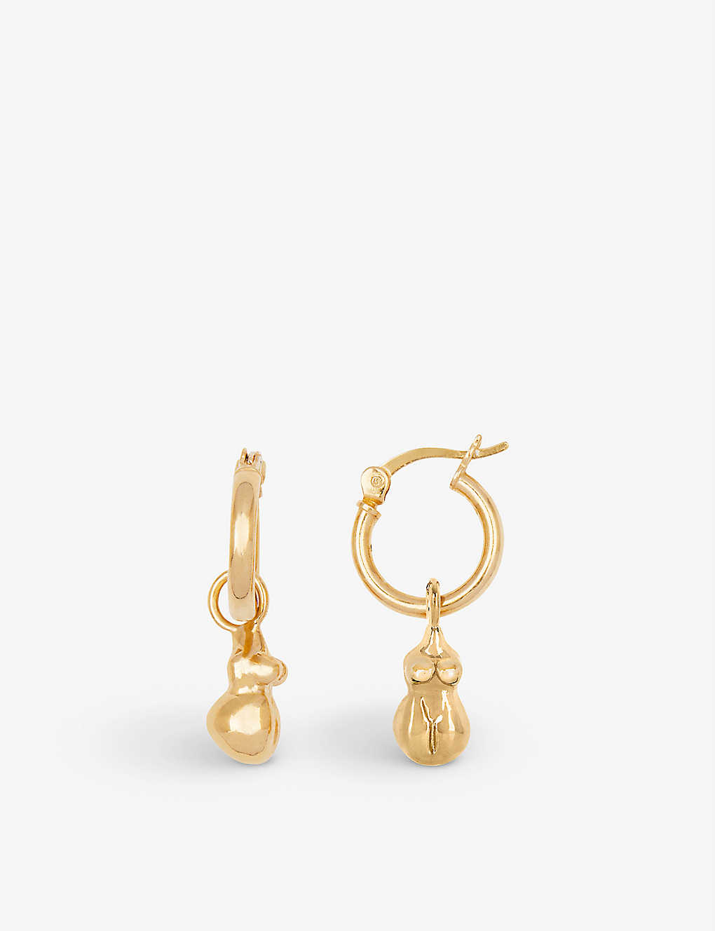 La Maison Couture Deborah Blyth Wobbly Bits 18ct Yellow Gold-plated Recycled Brass Hoop Earrings