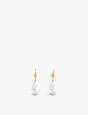La Maison Couture Deborah Blyth Arva 22ct Yellow Gold-plated Vermeil Sterling-silver Stud Earrings