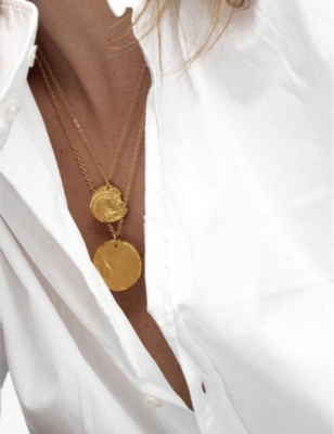 Shop La Maison Couture Deborah Blyth Constantine 24ct Yellow Gold-plated Vermeil Sterling-silver Pendant Necklace