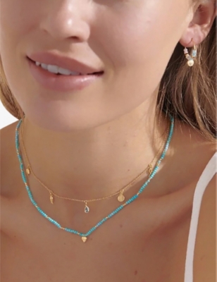LA MAISON COUTURE: With Love Darling People 14ct yellow gold-plated vermeil sterling-silver necklace