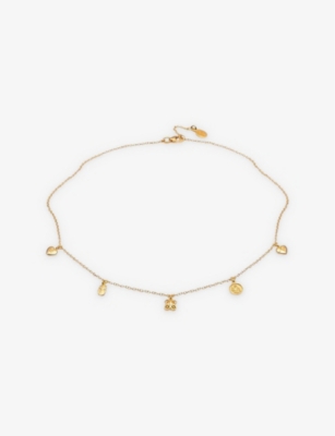 LA MAISON COUTURE: With Love Darling People 14ct yellow gold-plated vermeil sterling-silver necklace