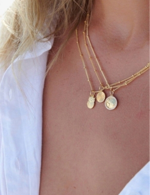 LA MAISON COUTURE: With Love Darling #9 Wheel 14ct yellow gold-plated vermeil sterling silver necklace