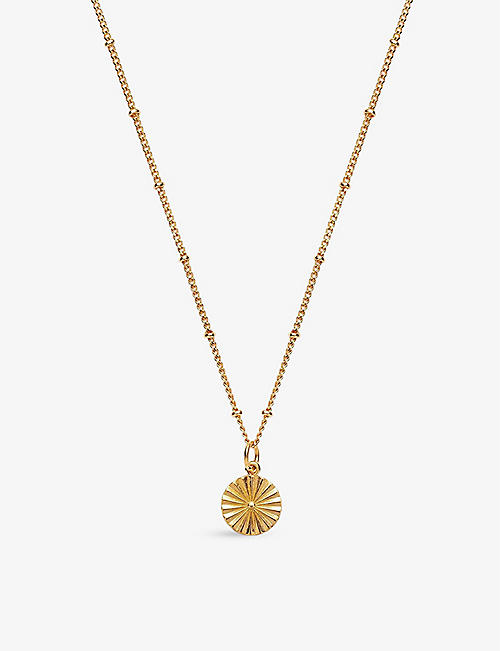 LA MAISON COUTURE: With Love Darling #9 Wheel 14ct yellow gold-plated vermeil sterling silver necklace