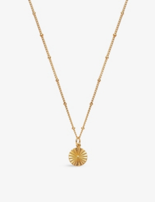 La Maison Couture With Love Darling #9 Wheel 14ct Yellow Gold-plated Vermeil Sterling Silver Necklace