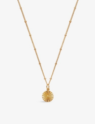 LA MAISON COUTURE: With Love Darling #9 Wheel 14ct yellow gold-plated vermeil sterling silver necklace