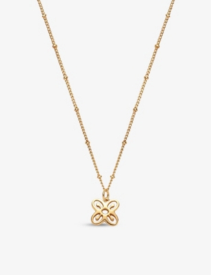LA MAISON COUTURE: With Love Darling #2 Bese Saka 14ct yellow gold-plated vermeil sterling-silver pendant necklace