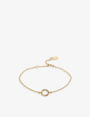 LA MAISON COUTURE: With Love Darling #17 Partnership 14ct yellow gold-plated vermeil sterling-silver and cubic zirconia pendant bracelet