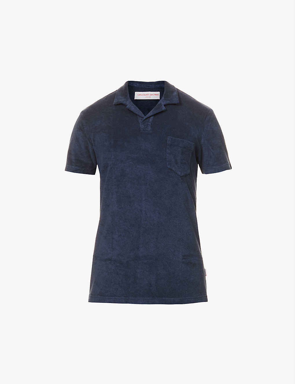 Shop Orlebar Brown Terry Relaxed-fit Cotton Polo Top In Navy