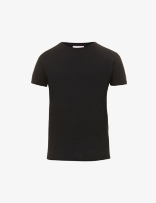 Shop Orlebar Brown Men's Black Ob-t Tailored Crewneck Cotton-jersey T-shirt