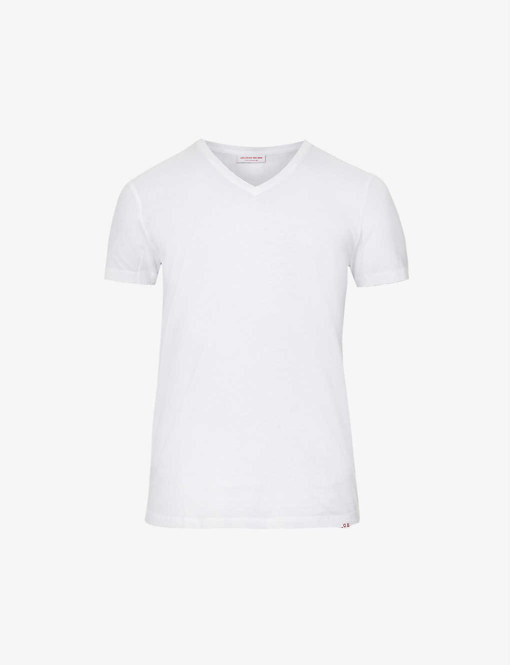 Orlebar Brown Mens White Ob-v V-neck Cotton-jersey T-shirt