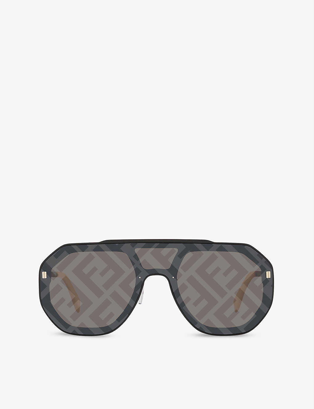 Fendi Fn000575 Monogram Aviator-frame Acetate Sunglasses In Black