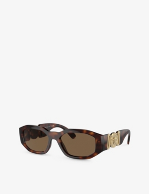 Versace Womens Brown Ve4361 Rectangle-frame Tortoiseshell Acetate Sunglasses In Brown