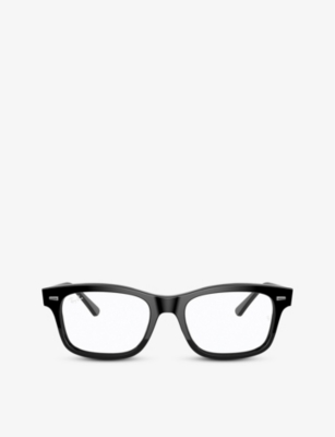 Ray Ban Rx5383 Rectangle-frame Acetate Glasses In Black