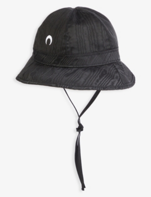 MARINE SERRE BELL MOIRÉ MOON-EMBROIDERED RECYCLED-POLYESTER BLEND BUCKET HAT