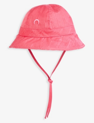 Marine Serre Embroidered Moon Bell Bucket Hat In Fuchsia