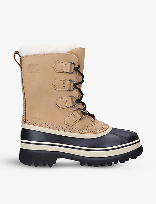 SOREL: Caribou fleece-trim leather snow boots