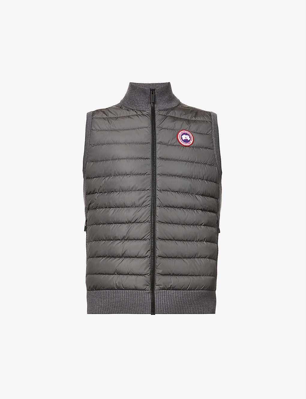 Canada Goose High-neck Padded Wool And Shell-down Vest In Iron Grey