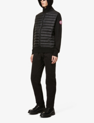 Shop Canada Goose Men's Black High-neck Padded Wool And Shell-down Jacket