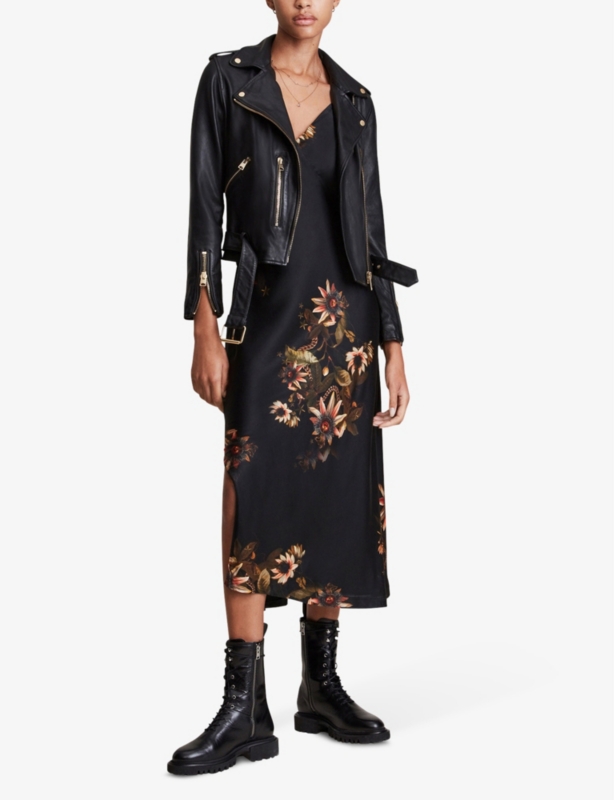 Balfern gold-tone leather biker jacket