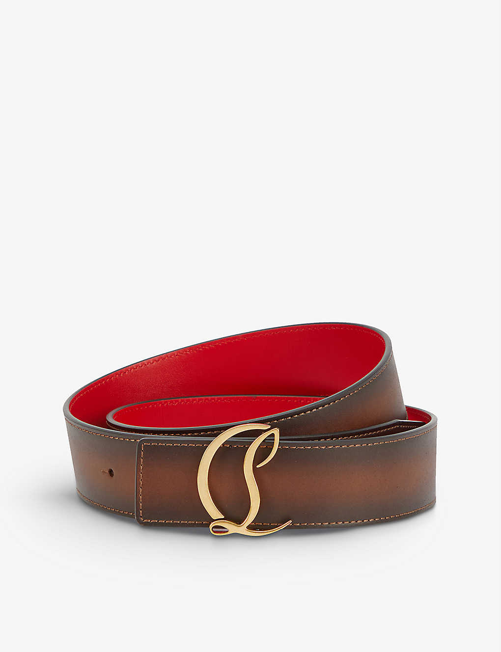 Christian Louboutin Logo-buckle Leather Belt In Multi-coloured