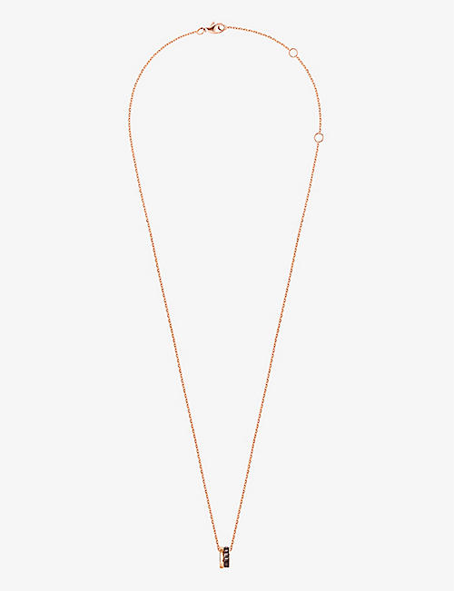 BOUCHERON: Quatre Classique mini 18ct rose-gold and PVD pendant necklace