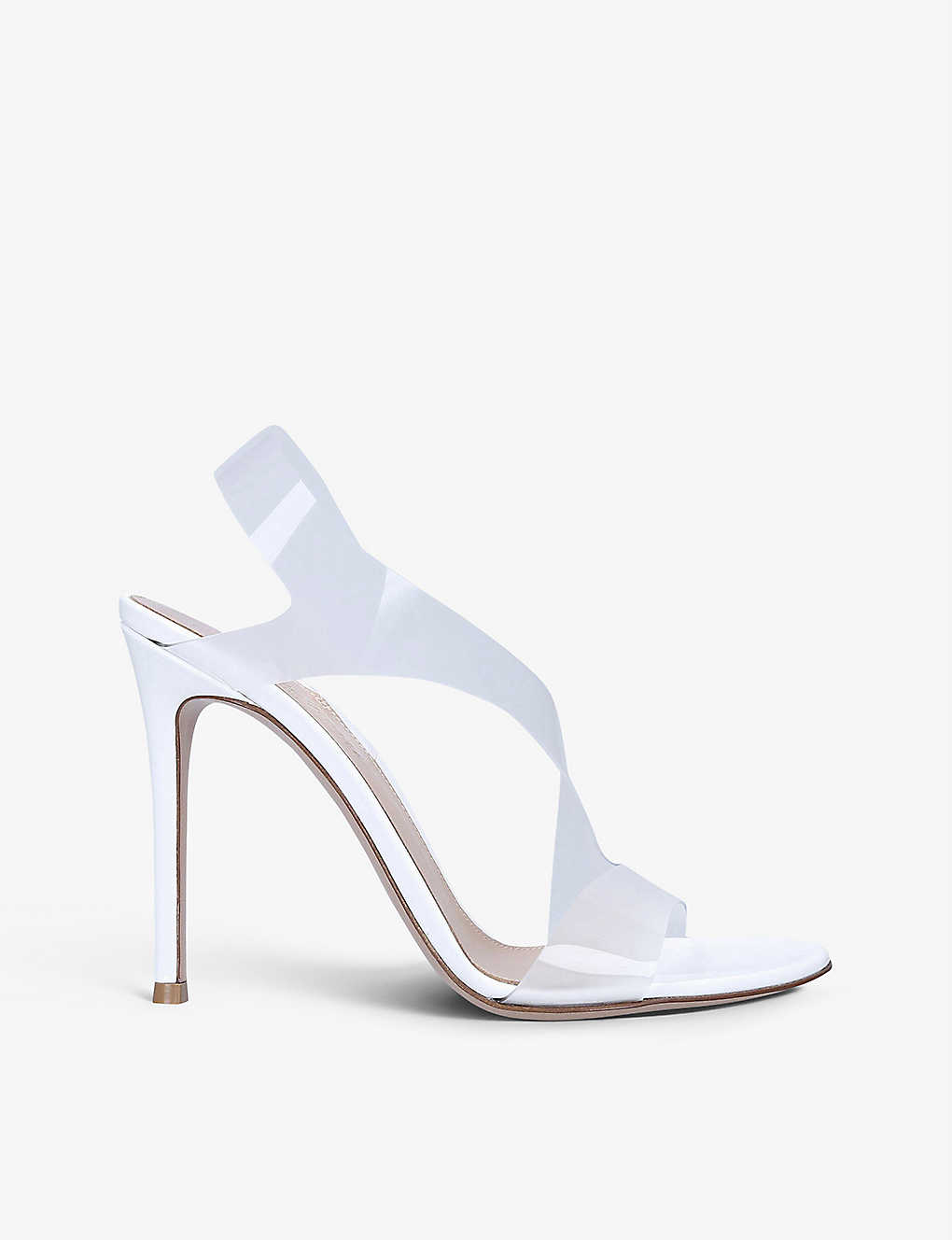 Gianvito Rossi Metropolis Transparent-strap Plexi Heeled Sandals In White