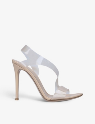 Shop Gianvito Rossi Women's Blush Metropolis 105 Pvc And Leather Heeled Sandals