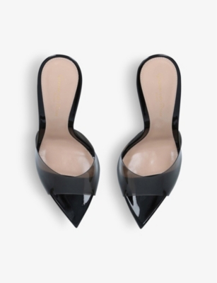 Shop Gianvito Rossi Women's Black Elle Leather And Pvc Heeled Mules