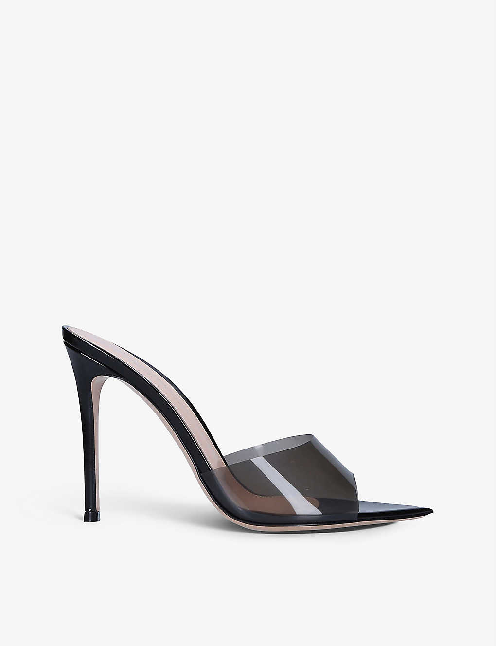 Shop Gianvito Rossi Women's Black Elle Leather And Pvc Heeled Mules