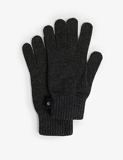 TED BAKER: Bertt brand-patch knitted gloves