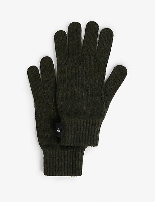 TED BAKER: Bertt brand-patch knitted gloves