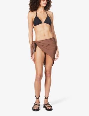 Seafolly Sea Dive Textured Triangle Bikini Top In Black