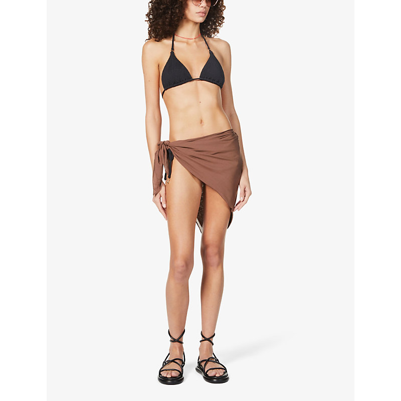 Shop Seafolly Women's Black Sea Dive Textured Triangle Bikini Top