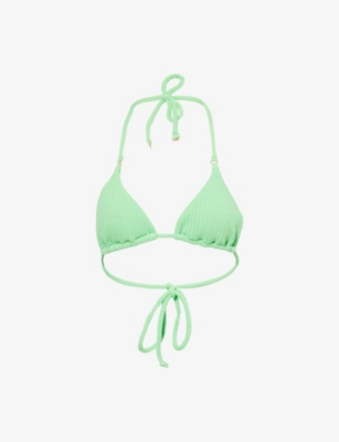 Sea Dive textured triangle bikini top