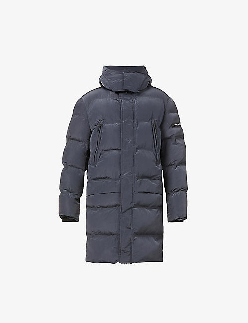 REPLAY: Quilted padded shell hooded jacket