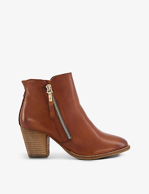 DUNE: Paice mid-heel zip-up leather ankle boots
