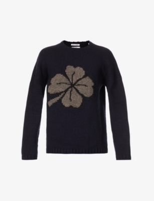 OUR LEGACY - Lucky Clover graphic-print crewneck knitted jumper