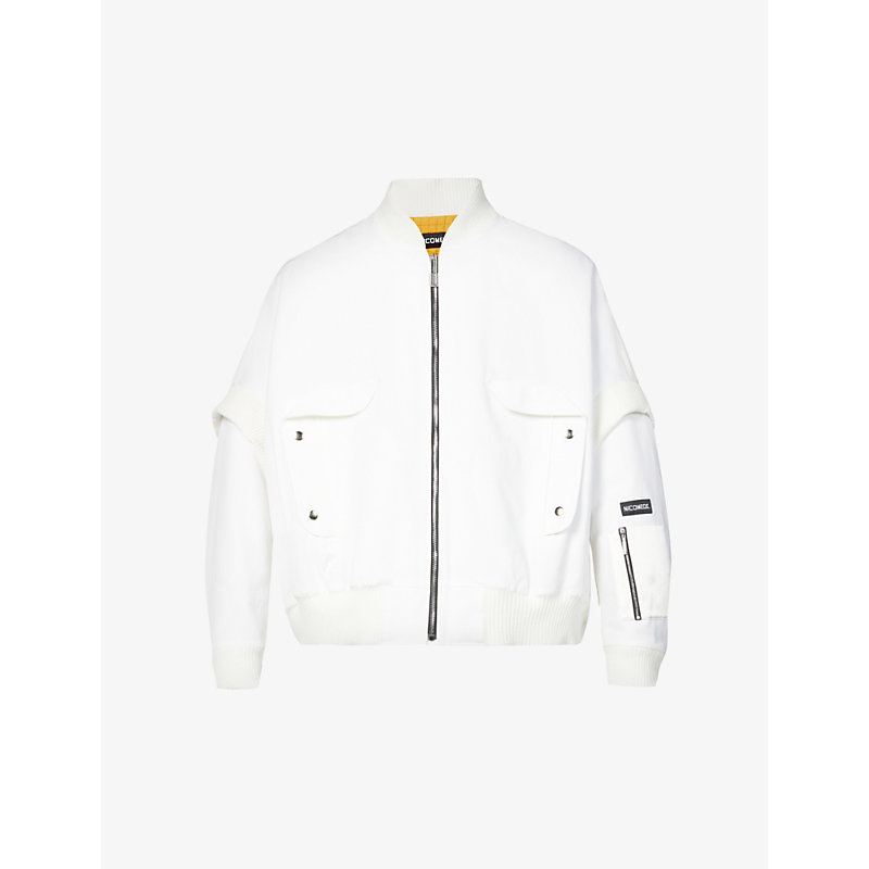 Nicomede Balloon Angel High-neck Cotton-twill Bomber Jacket In White