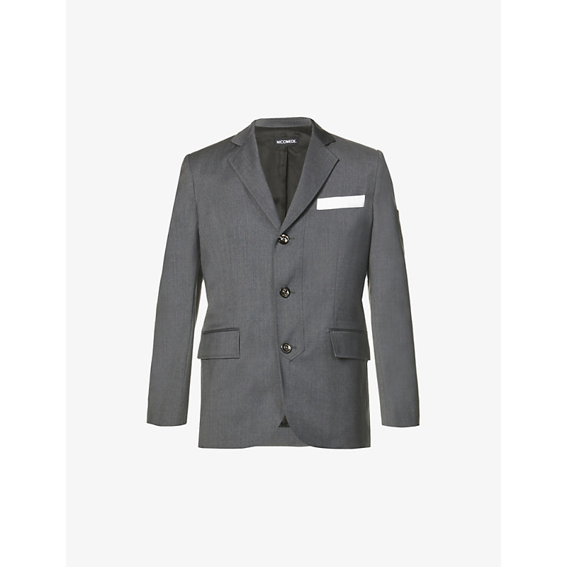 Nicomede Honour Regular-fit Wool Blazer In Grey