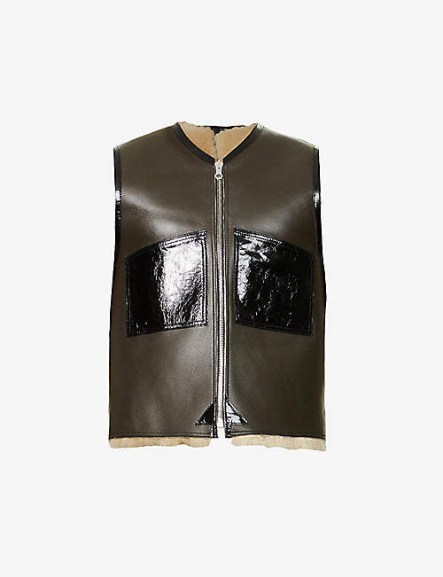 OUR LEGACY: Reversible leather and shearling vest