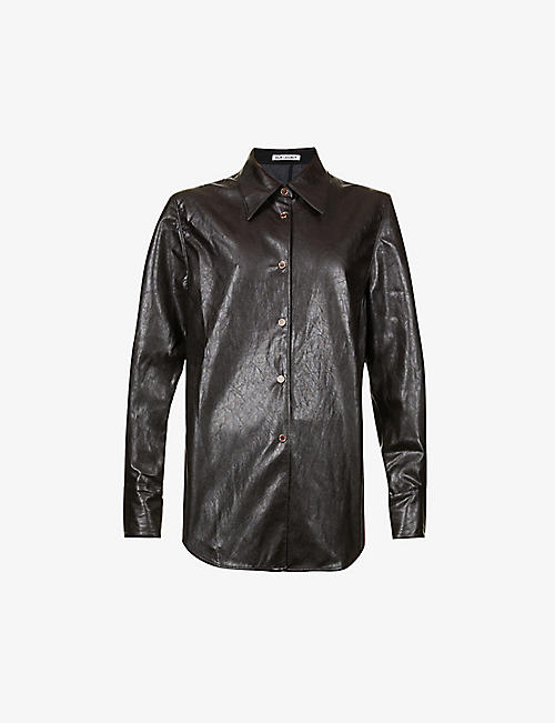 OUR LEGACY: Carp oversized faux-leather biker shirt