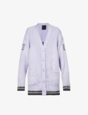 GIVENCHY - Logo-intarsia mohair-blend cardigan | Selfridges.com