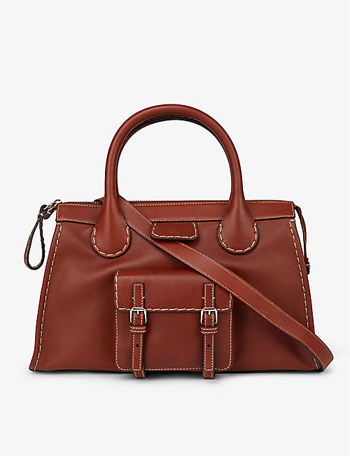 CHLOE: Edith medium leather top-handle bag